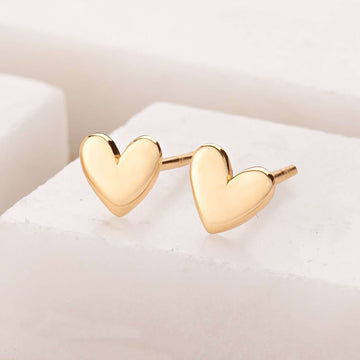 Scream Pretty |  Heart Gold Plate Stud Earrings