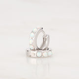 Scream Pretty |  Opal Huggie Hoop Sterling Silver Earrings