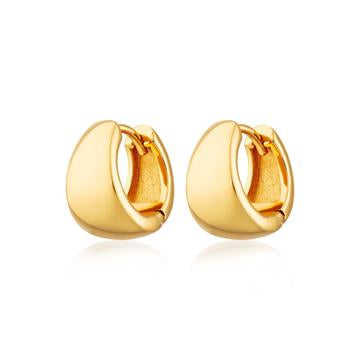 Bermuda Triangle Huggie Gold Plate Earrings