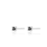 Scream Pretty |  Black & Sterling Silver Tiny Stud Earrings