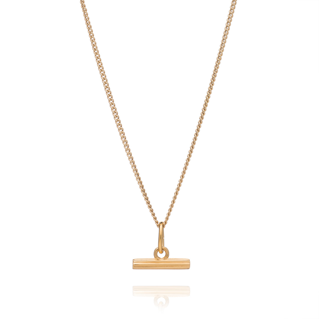 Rachel Jackson |  Mini T-Bar 22ct Gold Plated Necklace