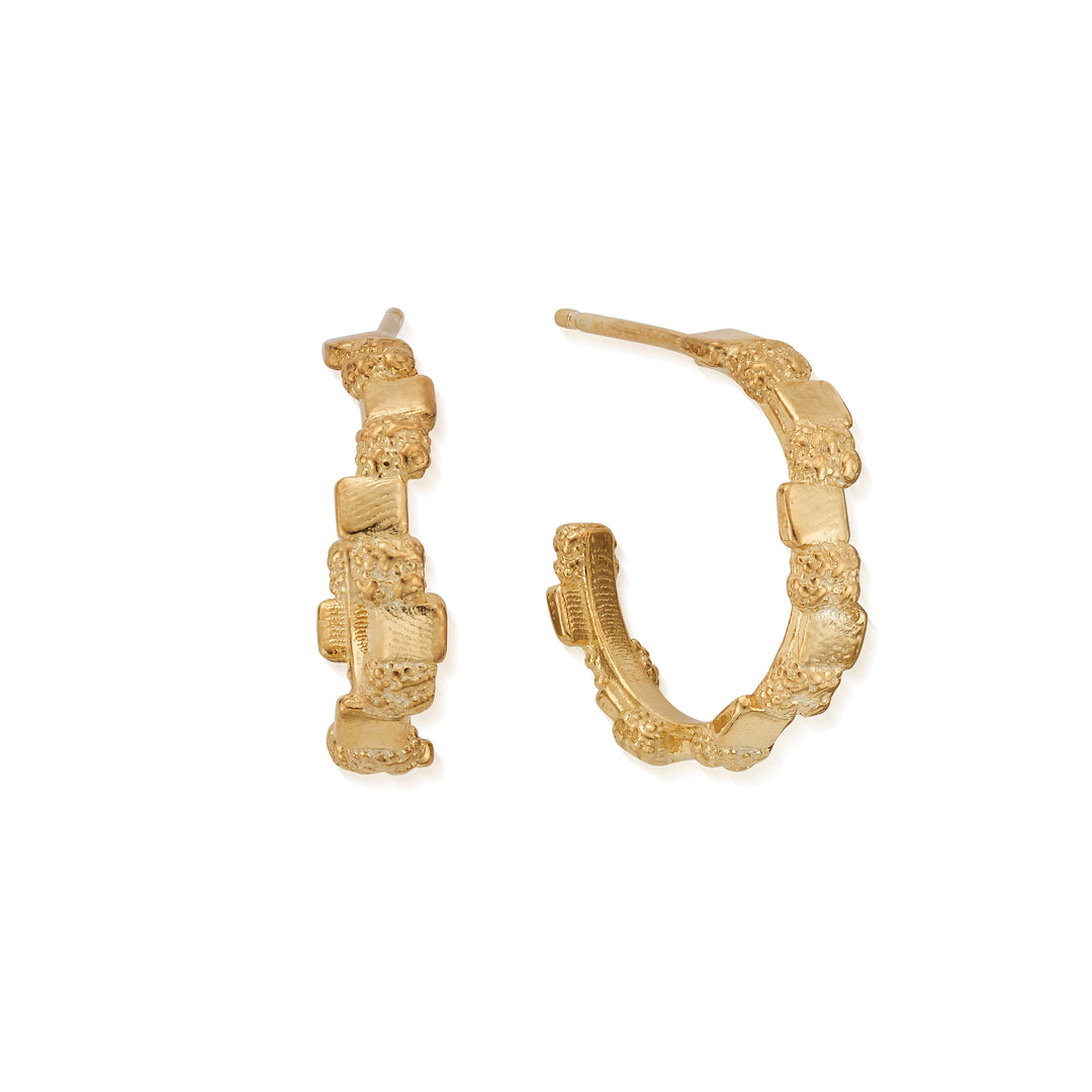 ChloBo |  Gold Tranquil Shore Hoop Earrings
