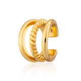 Scream Pretty |  Twisted Triple Band Gold Plate Small Ear Cuff