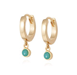 Daisy London |  Amazonite Healing Stone 18ct Gold Plate Huggie Hoops