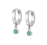 Daisy London |  Amazonite Healing Stone Sterling Silver Huggie Hoops