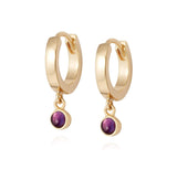 Daisy London |  Amethyst Healing Stone 18ct Gold plate Huggie Hoops