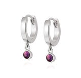 Daisy London |  Amethyst Healing Stone Sterling Silver Huggie Hoops