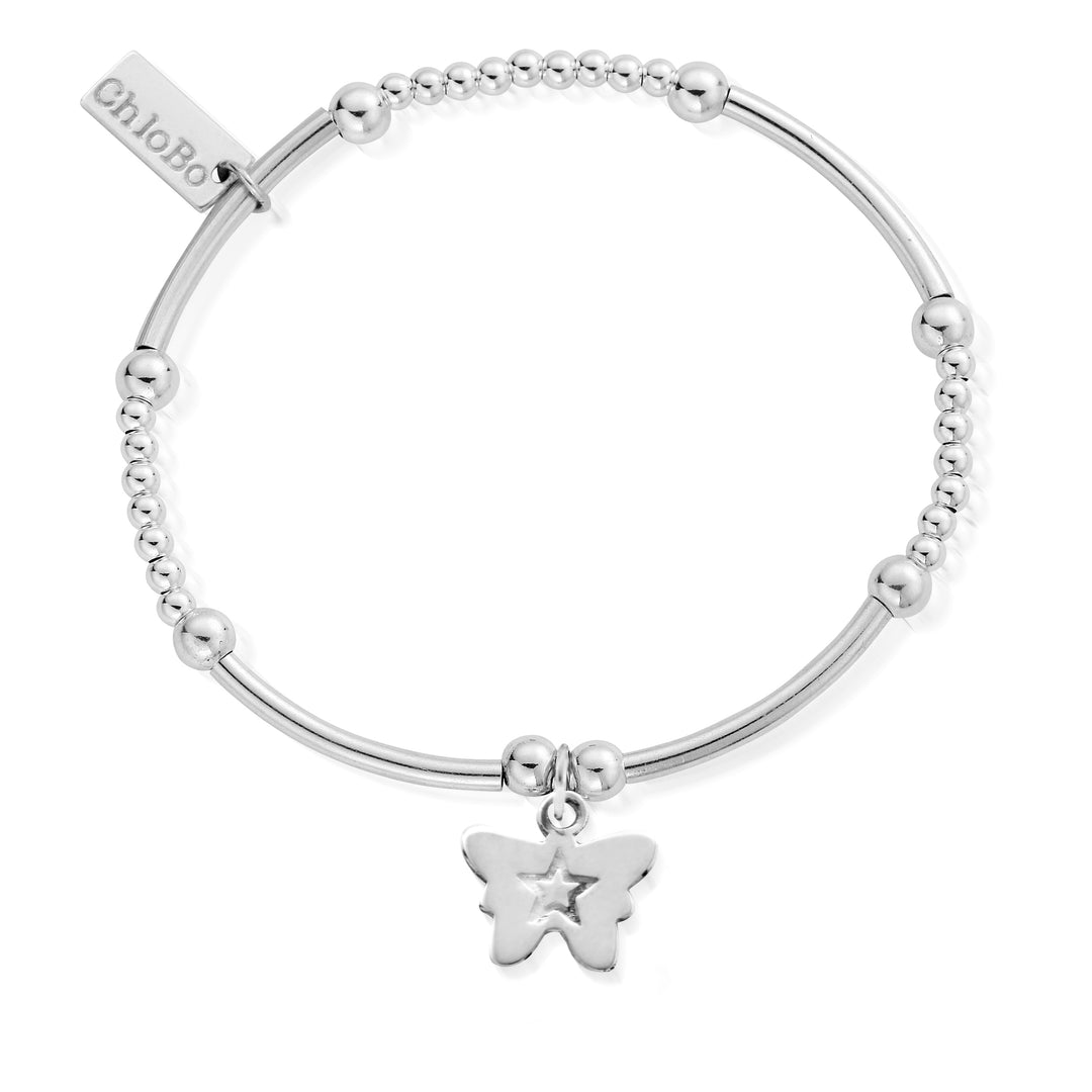 ChloBo |  Cute Mini Butterfly Charm Sterling Silver Bracelet