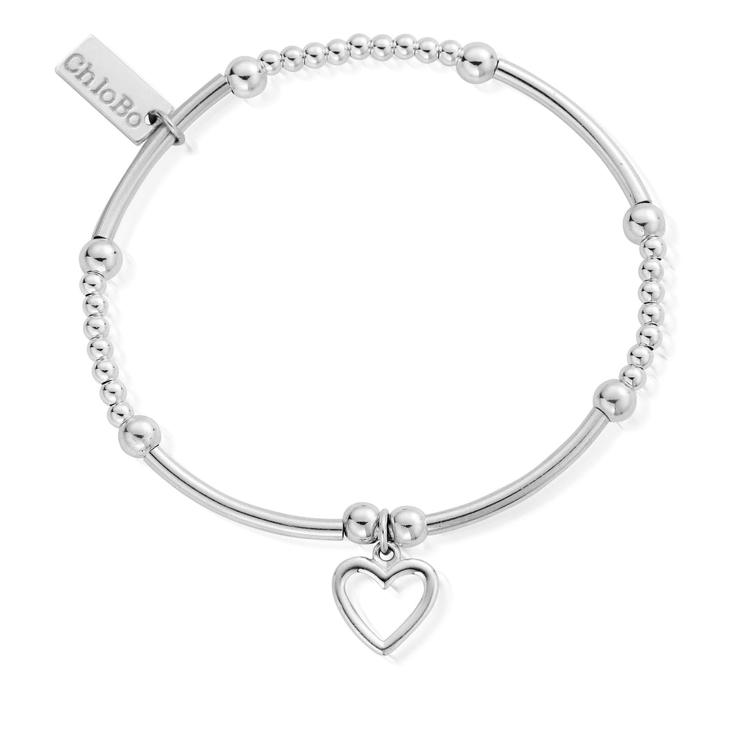 Cute Mini Open Heart Sterling Silver Bracelet