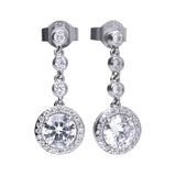 Diamonfire |  Round Drop Pave Earrings