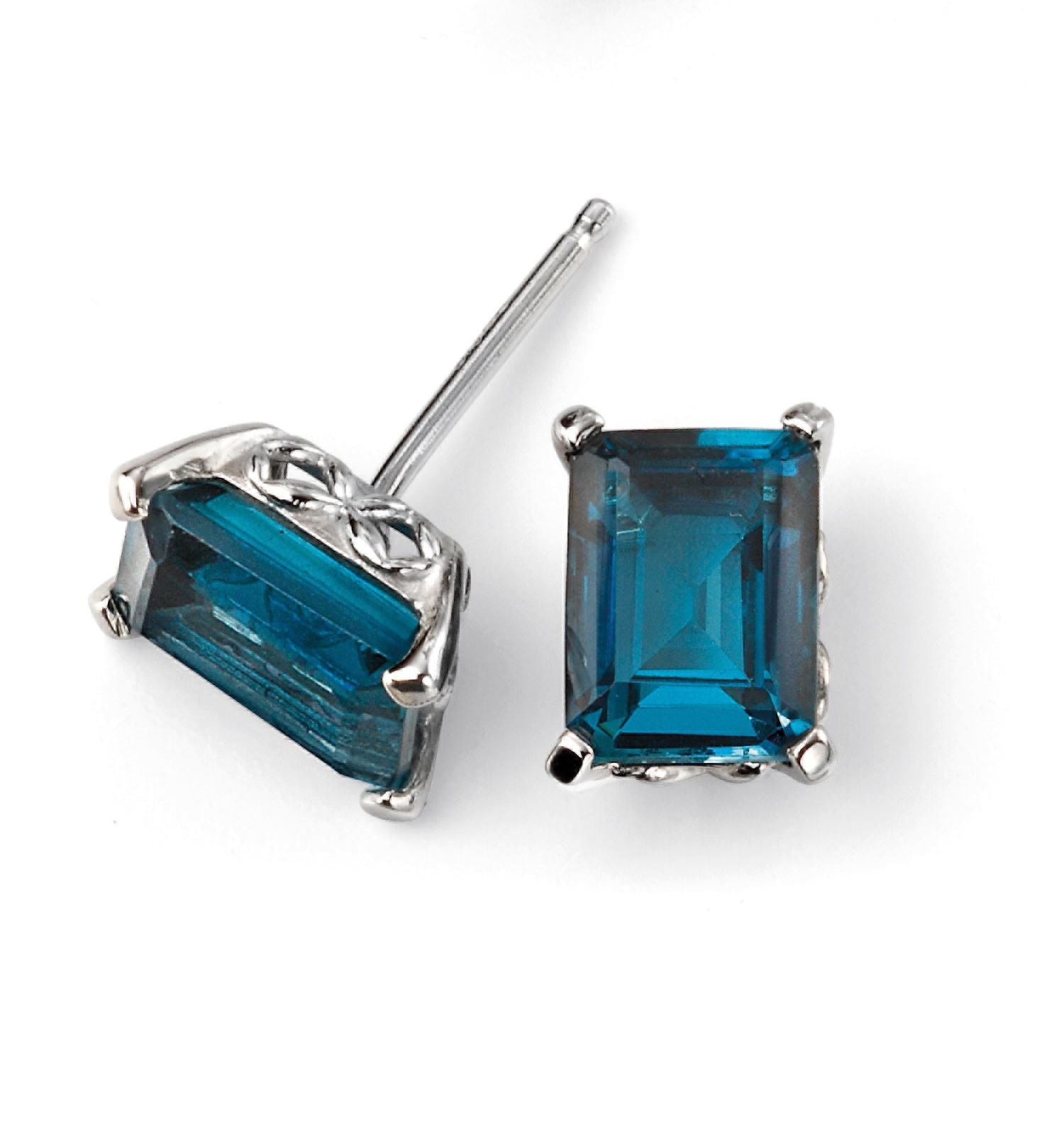 Penmans |  9ct White Gold Blue Topaz stud Earrings