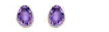 Penmans |  9ct Yellow Gold, Diamond & Amethyst Earrings