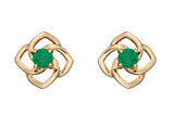 Penmans |  9ct Yellow Gold & Emerald Open Flower Earrings