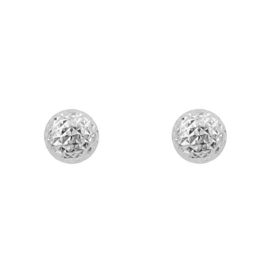 9ct White Gold Large textured ball stud