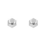 Penmans |  9ct White Gold Hexagon Stud Earrings