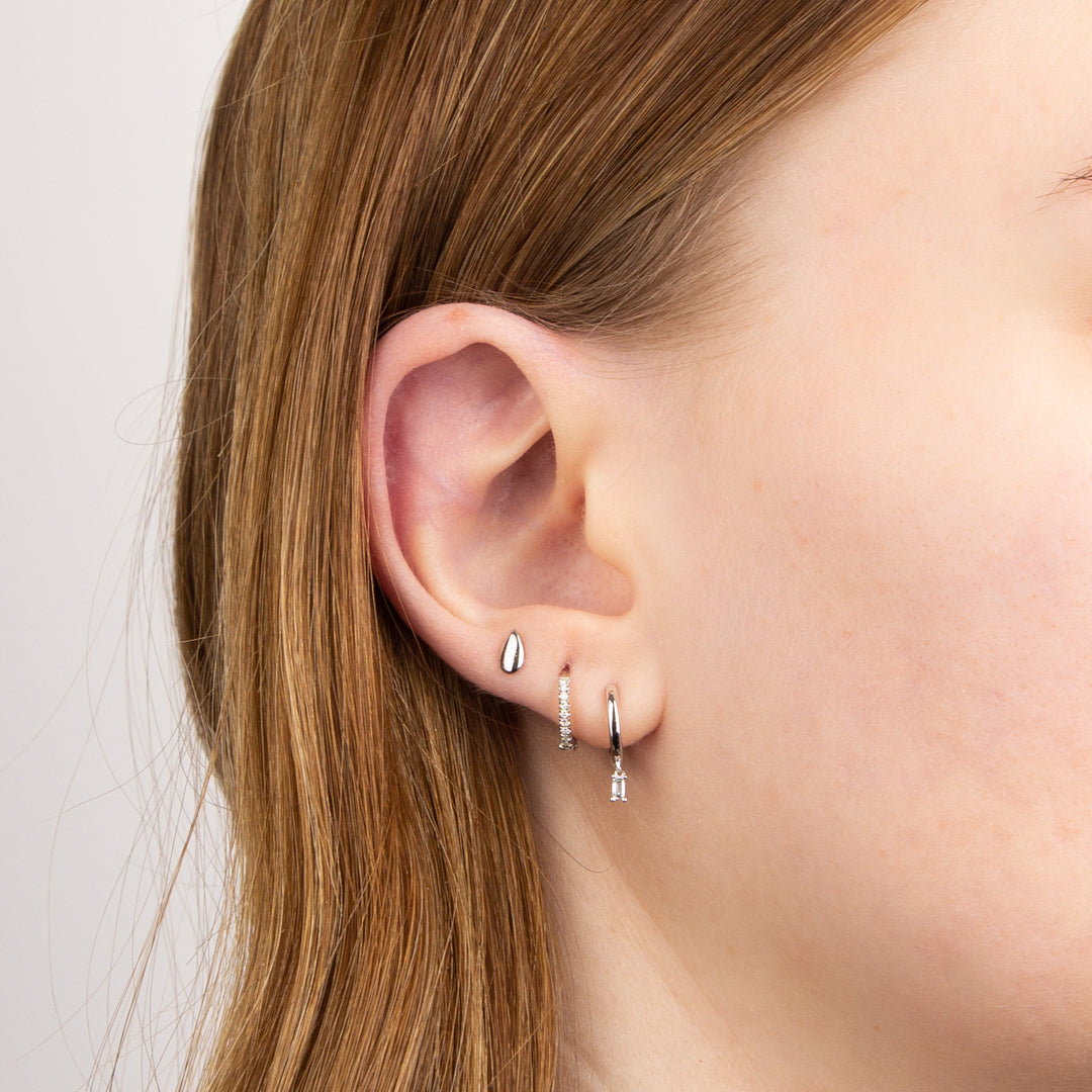 Penmans |  9ct White Gold Teardrop Stud Earrings