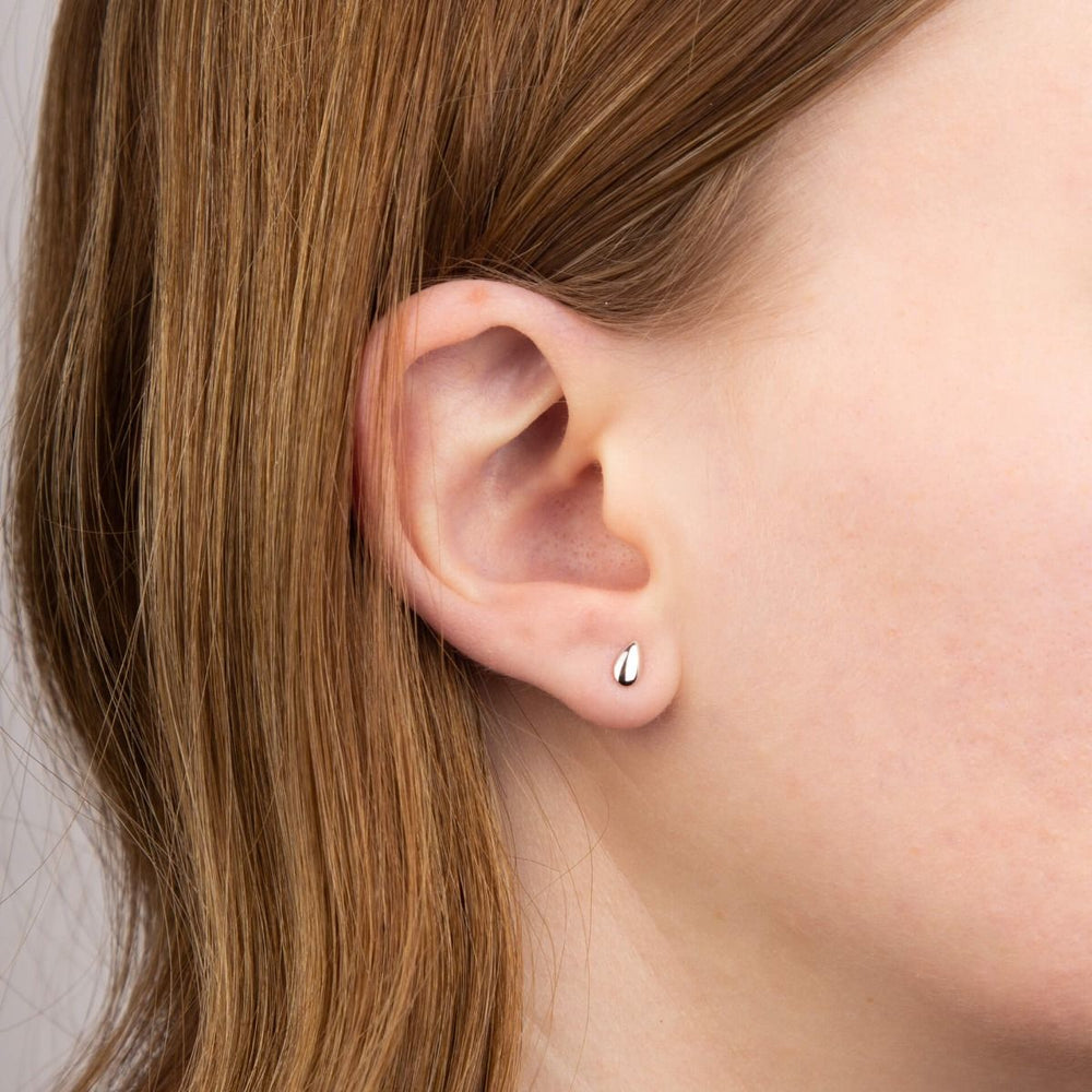Penmans |  9ct White Gold Teardrop Stud Earrings