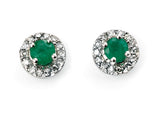 Penmans |  9ct White Gold, Diamond & Emerald Studs
