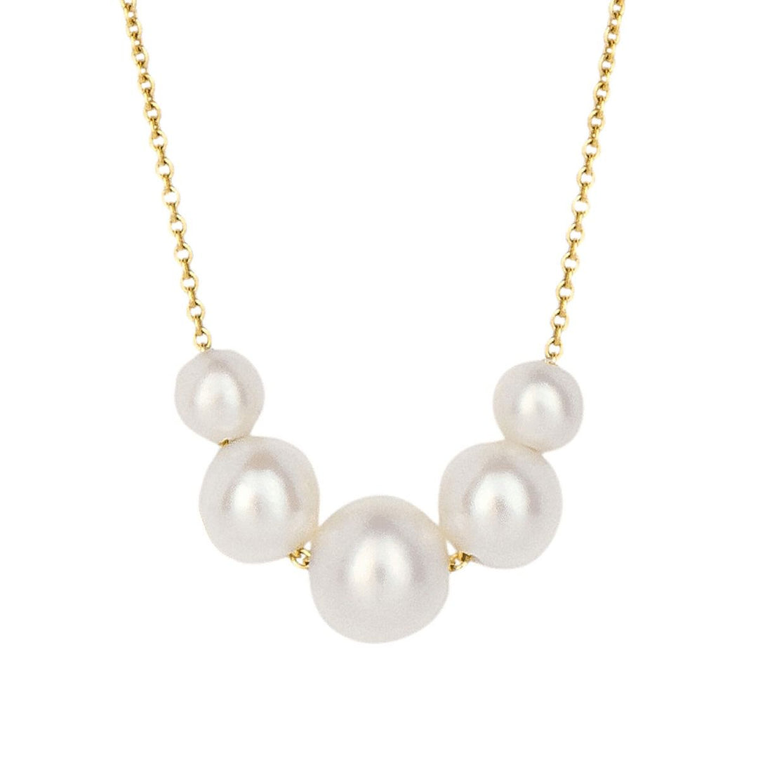 Penmans |  9ct Yellow Gold Trace Chain Necklace with Pearls