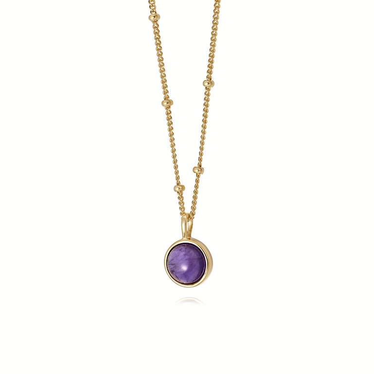 Daisy London |  Amethyst Healing Stone 18ct Gold Plated Necklace