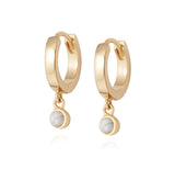 Daisy London |  Howlite Healing Stone 18ct Gold Plated Huggie Hoops
