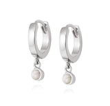 Daisy London |  Howlite Healing Stone Sterling Silver Huggie Hoops