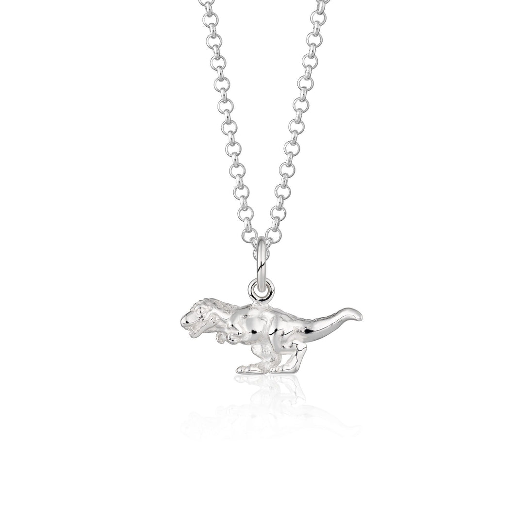 T-Rex Dinosaur Sterling Silver Necklace