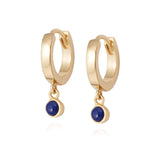 Daisy London |  Lapis Healing 18ct Gold Plate Huggie Hoops