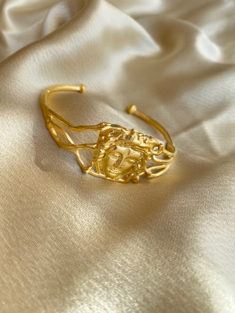 Liou |  Medusa Gold Plated Bangle