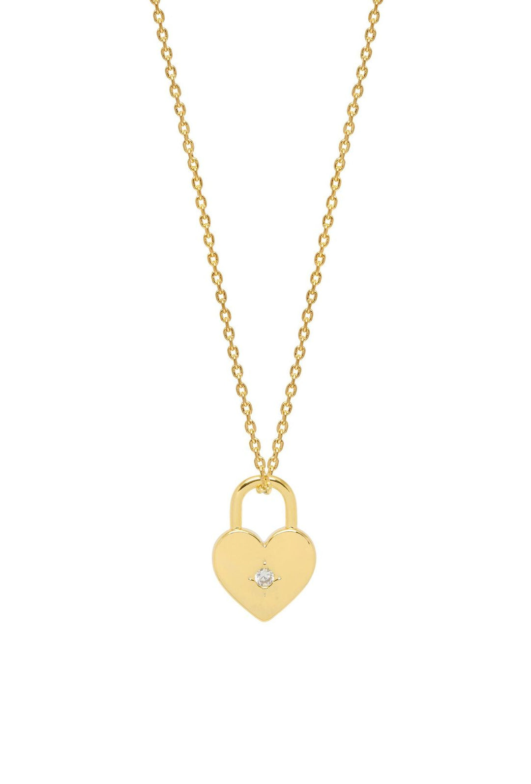 Estella Bartlett |  Heart Lock Gold Plate Necklace