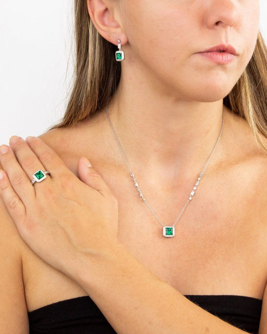 Diamonfire |  Art Deco Style Emerald Earrings