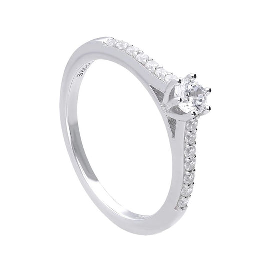 Solitaire & pave ring