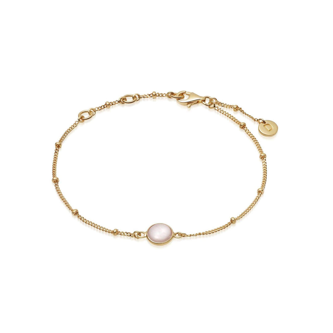 Daisy London |  Rose Quartz Healing Stone 18ct Gold Plate Bracelet