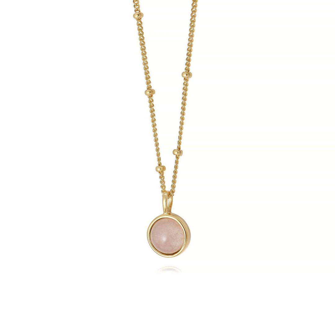 Daisy London |  Rose Quartz Healing Stone 18ct gold plate Necklace
