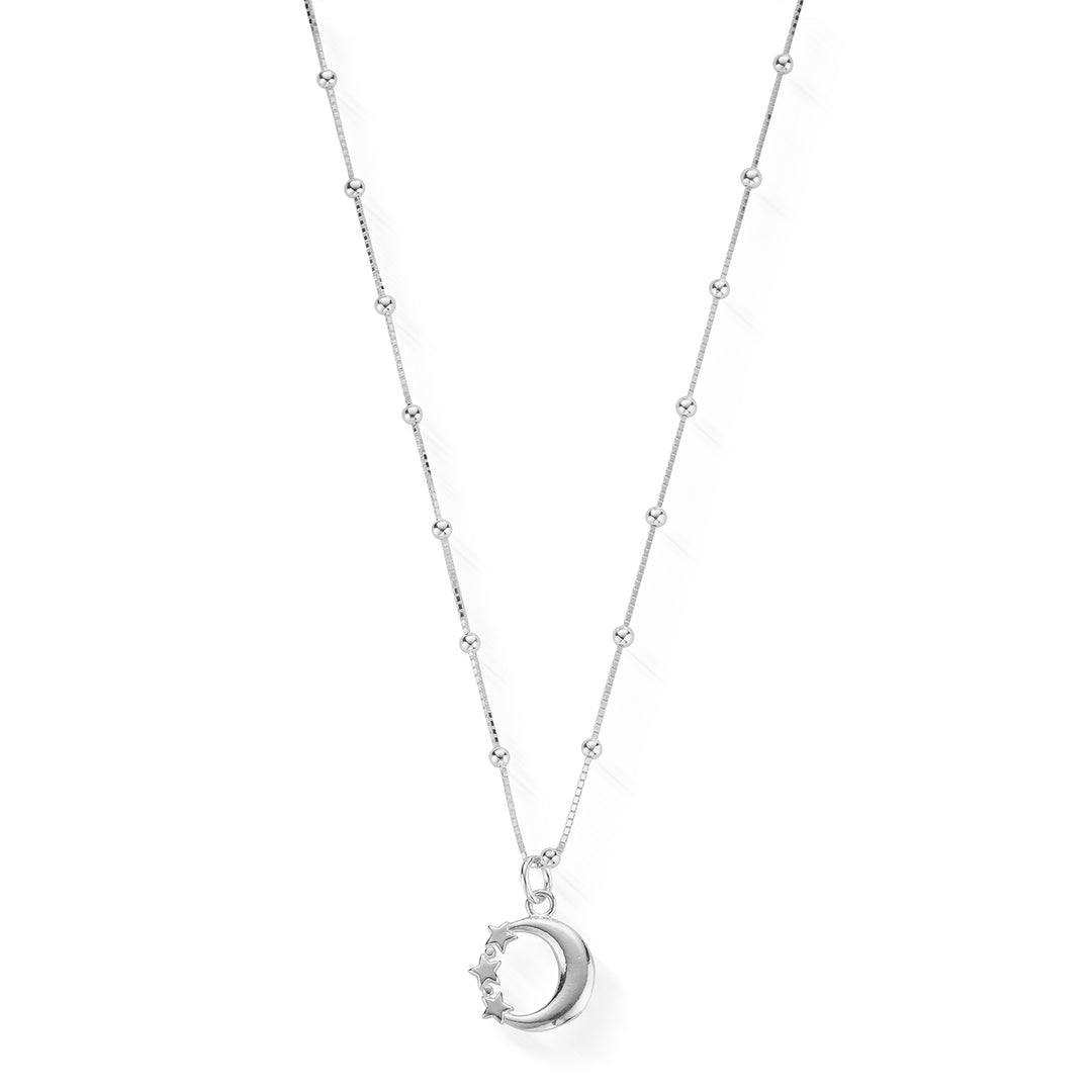 ChloBo |  Moon & Star Bobble Chain Silver Necklace