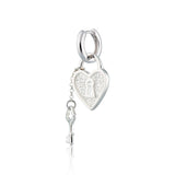 Scream Pretty |  Heart Padlock & Key Single Huggie Hoop