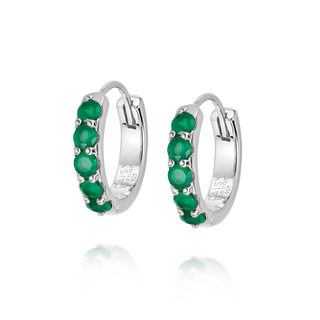Daisy London |  Beloved Green Onyx Huggie Earrings